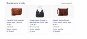 snippet google shopping con advertising online